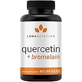 Luma Nutrition Quercetin 500mg - Quercetin with Bromelain Supplement - Antioxidant - Immune Support - Vegan & Gluten-Free - 60 Capsules