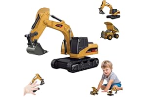 Remote Control Excavator,Construction Excavator Toy,2.4Ghz 1/64 Mini Remote Control Excavators RC Digger Tractor Toys for Boy