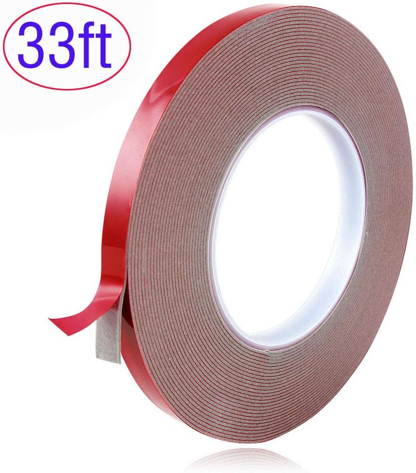 2020 new upgraded VHB Waterproof Foam Tape, Heavy duty double-sided installation tape, Super sticky and easy to remove without leaving residue, For Home Office Wall, LED Lights(33FT/0.4in/VHB)