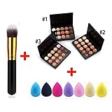 Pagacat 15 Colors Concealer Palette Facial Cream Makeup Brush Drop Puff Set Sets