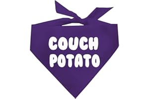 TEES & TAILS Couch Potato Dog Bandana (24 Purple, One Size)