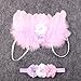 Rainbowlight Baby Angel Feather Butterfly Wings Photo Prop Girls Hairband (Pink)