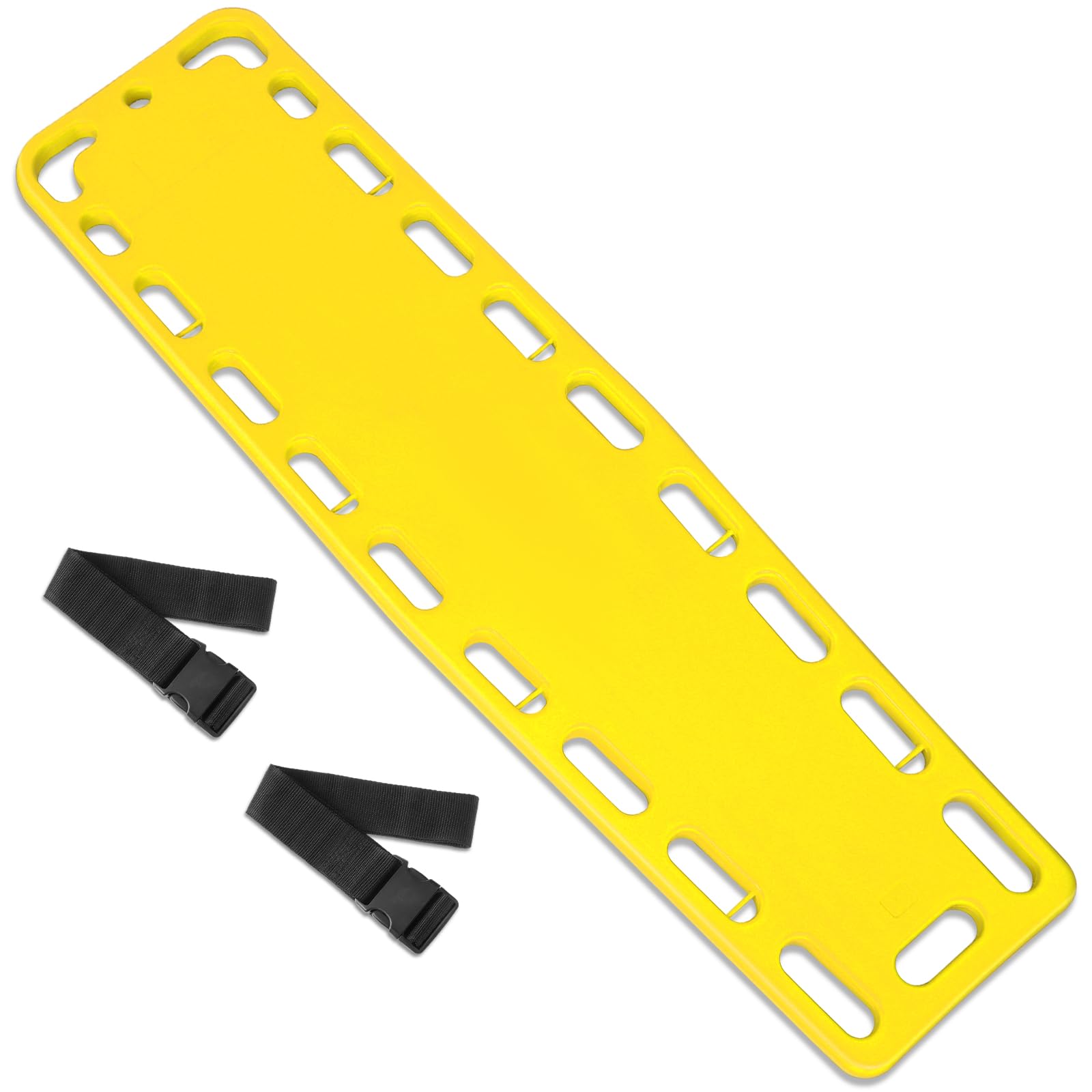 Photo 1 of Jenaai 72.83 x 17.72 x 2.5 Inch Spine Board Stretcher with Backboard Straps, Backboard Immobilization Portable Spine Stretcher Plastics Lightweight Base Board (Yellow)