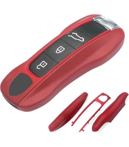 WORCAS Funda Protectora Para Llavero Inteligente Compatible Con Porsche 911 Cayenne Panamera TAYCAN De 3 Botones Sin Llave, Accesorios De Control Remoto (negro
