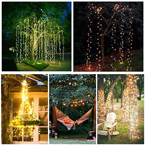 120 LEDs String Fairy Lights,Solar Powered 6 Six-Ft Strands,20 Warm White LEDs per Strand,Flexible Copper Wire for Glowing Watering Can with Light, Waterproof for Outdoor Decoration