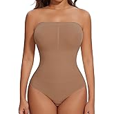 SHAPERIN Strapless Bodysuit with Bras Tummy Control Shapewear Shaper Tube Tops Body Suit One Piece Leotard