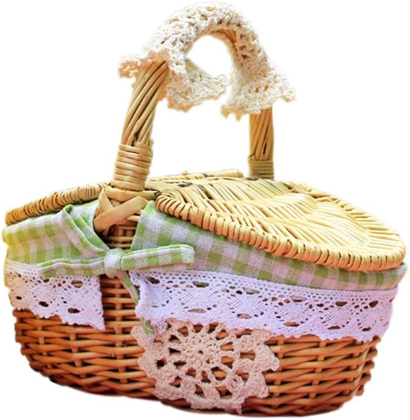 Porta alimentos Daiwen Cesta de Picnic de Mimbre Hecha a Mano Cesta de