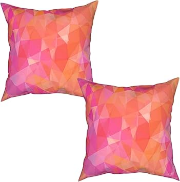 Amazon クッションカバー柔らかい おしゃれ三角形の幾何学的なイラストの抽象芸術と多角形の構成インテリア飾ソファ背当て枕カバー り 2枚セット50x50cm 枕カバー ピローケース オンライン通販