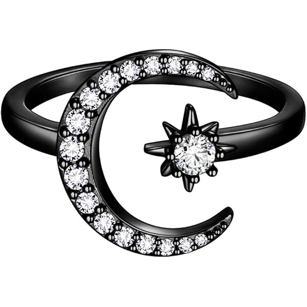CUOKA MIRACLE October Birthstone Ring - 925 Sterling Silver Adjustable Moon Ring For Women - View #9