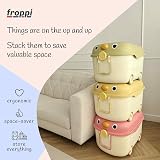 Froppi 70L Toy Box with Lid Pink on Wheels 2 Pack XL Storage view 8