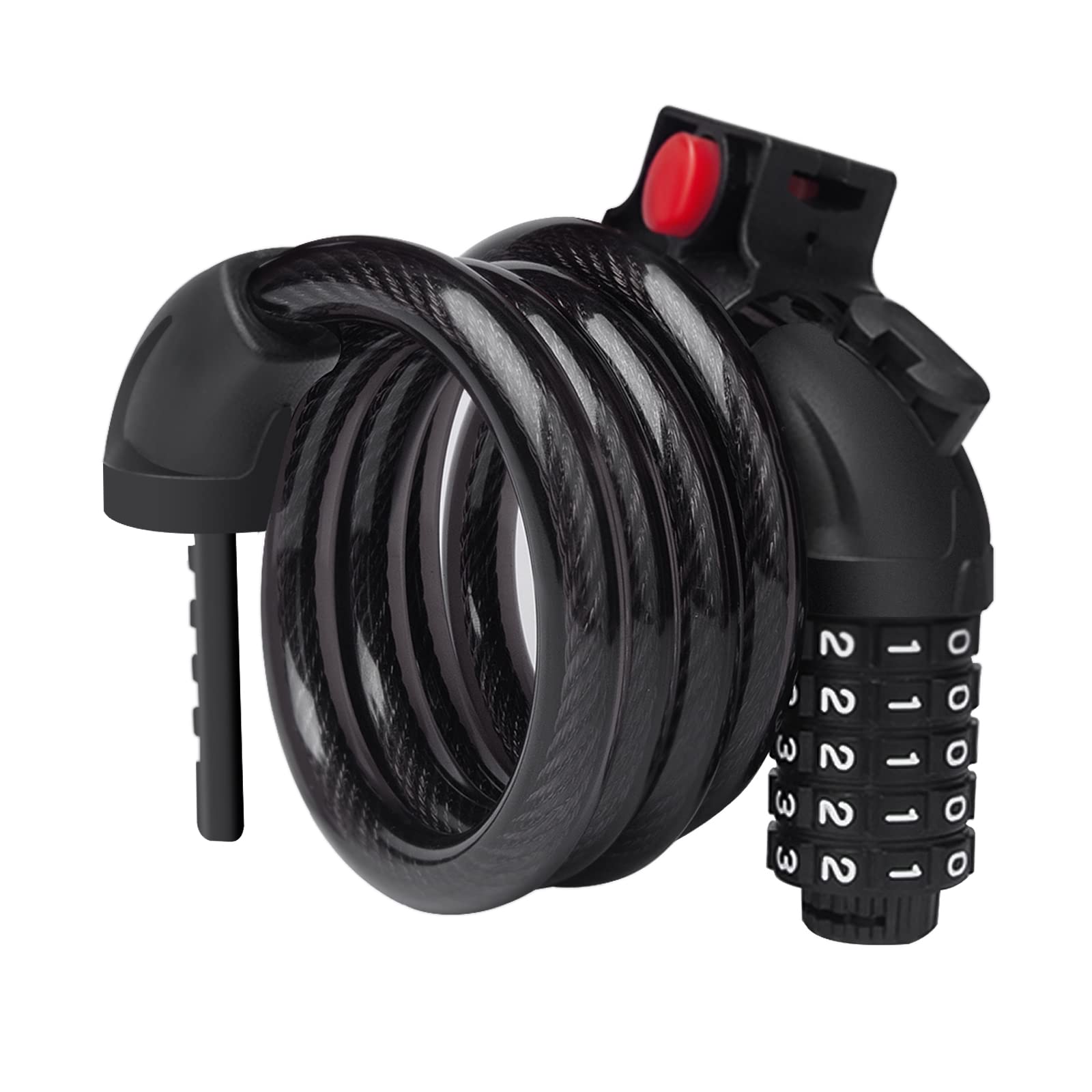 Bicycle Lock, Cable Bike Lock, 5-Digit Code Bicycle Lock, 4ft Security Lock, Suitable for Electric Bikes, Bicycle, Motorbike, Scooters