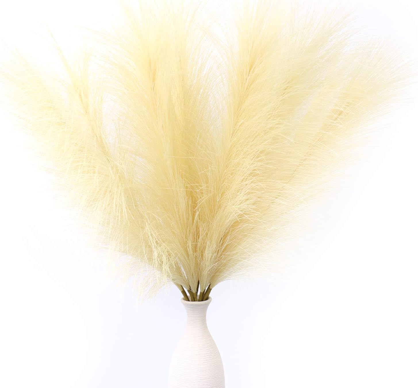 12 PCS Artificial Pampas Grass,24” Faux Reed Plumes for Home Wedding Decor Flower Arrangement and Vase Fillings