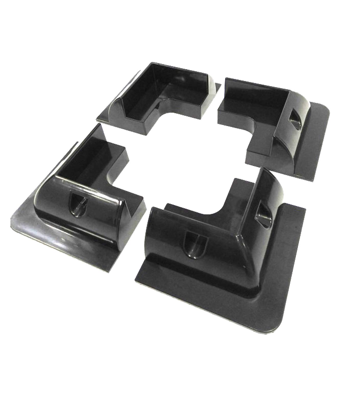 enjoy solar Solar Module Bracket, Spoiler Holder Roof Guide in Black/White, Ideal for Motorhomes Caravans Boats (ABS Mount 4 Corners (Black)) — image 1