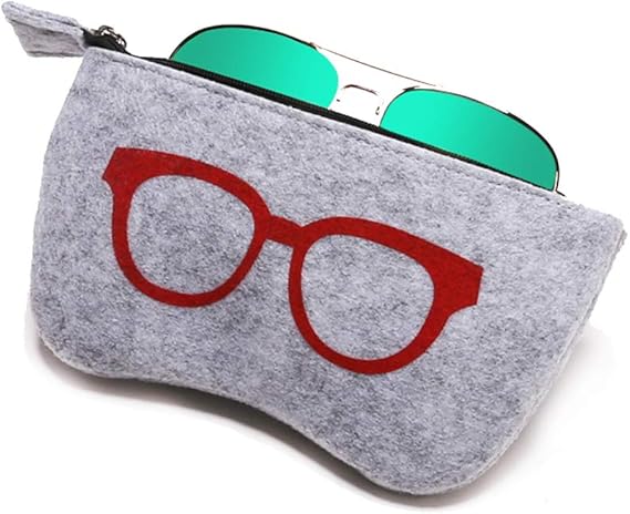Amazon 1st Market プレミアムメガネサングラスポーチケースかわいいメガネホルダーバッグ化粧ポーチバッグ赤 服 ファッション小物 通販