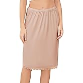 Lovasy Half Slip for Women Under Dress Lace Slip Skirt Anti-Cling Knee Length Underskirt S-3XL