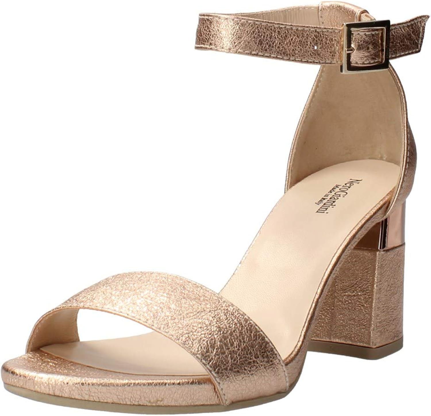 Nero Giardini E012860DE Rock Sand Acciaio Sandali Eleganti per Donna Pelle  Satinata Tacco Medio Sandali moda urban-earth.co.uk