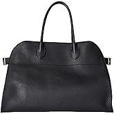 2025 Leather Tote Bag for Women Large Tote Bag Retro Top-Handle Work Bag Trendy PU Leather Shoulder Bag (Black cortex)