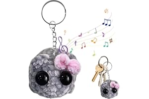 FRGITYGIFT Cute Sad Hamster Keyring, Kawaii Sad Hamster Meme Plush Toy, Handmade Sad Hamster Crochet Doll Keychains with Bow