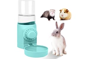 FLYING DOVE BRING LOVE TO YOU Hanging Pet Water Dispenser,17oz Rabbit Guinea Pig Water Bottle, Water Bowl for Cats Dogs Ferret Small Animals (Blue)