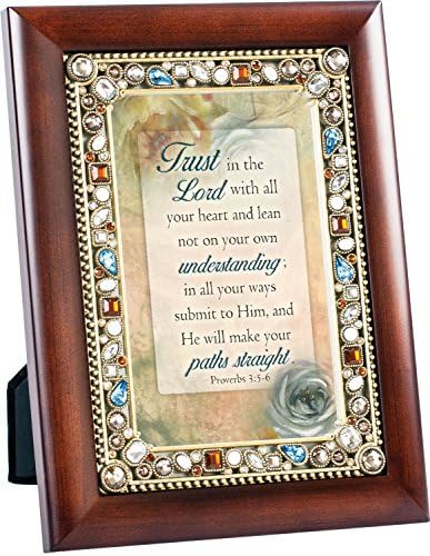 Cottage Garden Trust in The Lord Wood Finish Jeweled 4x6 Framed Art Plaque