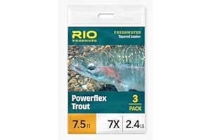 RIO Products Powerflex Trout Fly Fishing Leaders, Freshwater Tapered Fly Line, 7.5 Foot - 6 Pack