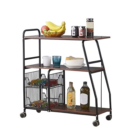 Amazon Com Rentongye Kitchen Rack Microwave Oven Rack Trolley