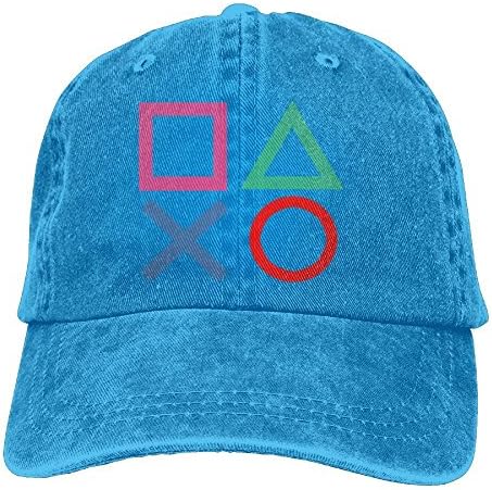 Fimaliy Playstation Joypad Adjustable Baseball Cotton Washed Denim Cap Hat Black