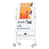 Rolling Dry Erase Board 24 x 48 - Large Portable