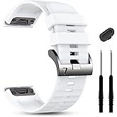 22mm Quickfit Watch Bands for Garmin Tactix 8/Fenix 8 AMOLED-47mm/7/7 Pro/6/6 Pro/5/5 Plus/quatix 7 Pro,Silicone Sport Strap Compatible with Garmin Fenix E/Descent G2/G1 Solar/Forerunner 945/955/965