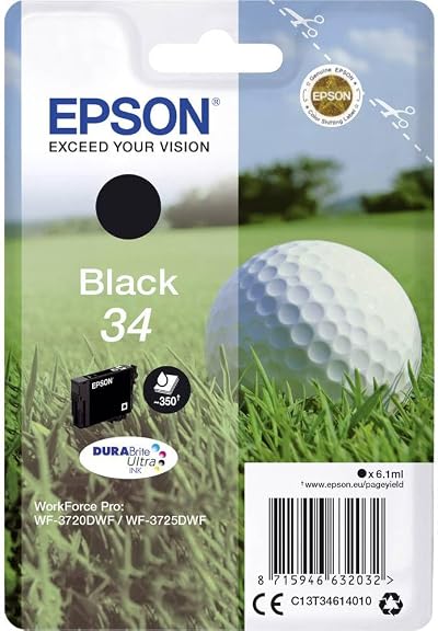 Epson 34 Black DURABrite Ultra Ink Cartridge Standard Capacity