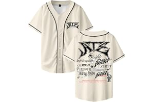 DIULEILAOMOU Stray Kids Ate Tracklist Baseball Jersey Tops Short Sleeve Button-up Shirts Women Men Streetwear Tee