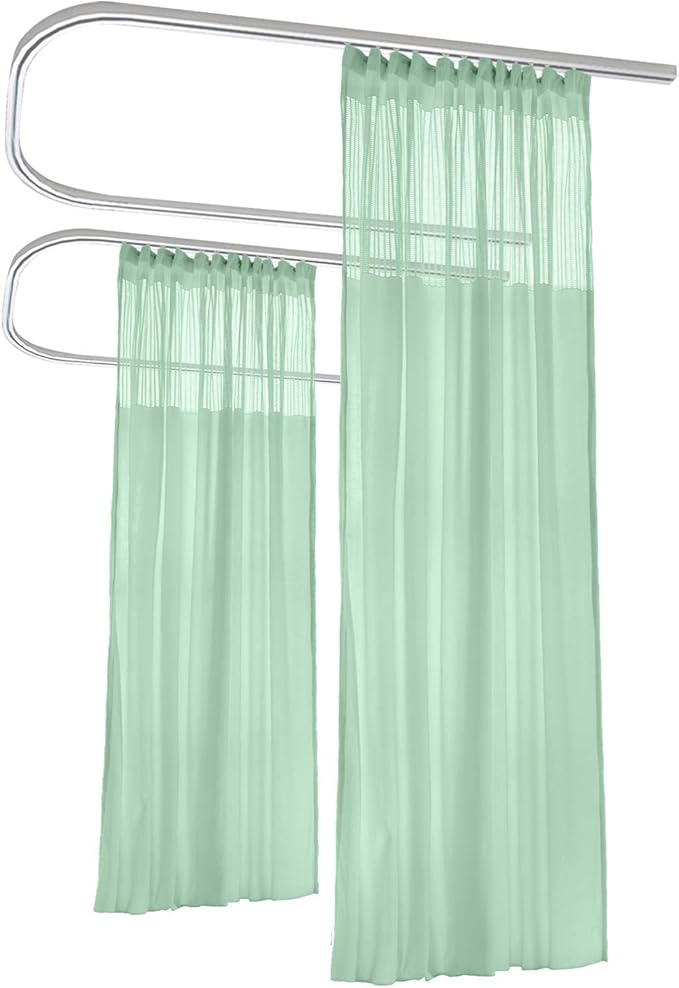 Macochico Green Medical Curtains Privacy Hospital Cubicle Curtain with