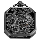 Whodoit Square Mechanical Pocket Watch Men's Black