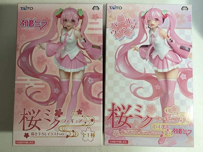 Amazon 初音ミク 桜ミク 描き下ろしイラストver 通常版 パール ウィンク 2体まとめ フィギュア タイトー セガ フィギュア ドール 通販