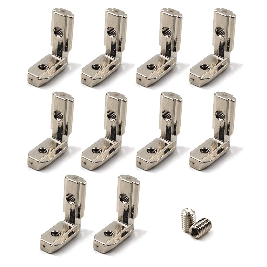 3030 Corner Bracket T Slot Corner Connector L-Shape Corner Joint Bracket for European Standard Aluminum Profile Come with Screws (Pack of 10)