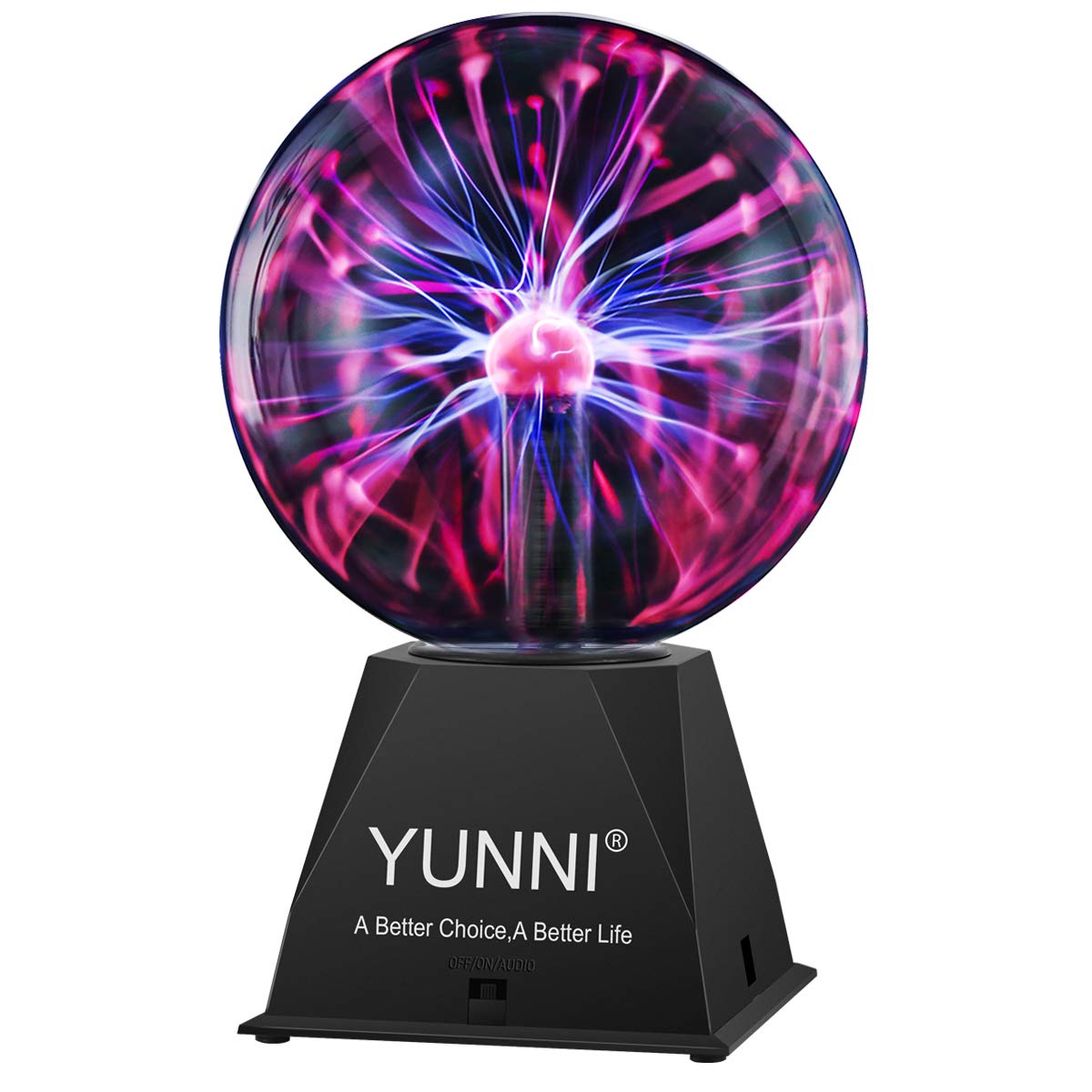 Plasma Ball, YUNNI 7 Inch Plasma Globe Lamp with Touch &amp; Sound Sensitive, Nebula Sphere Orb Light as Gift or Decor, Magic Static Electricity Toy for Kids