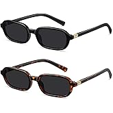 Colrea Retro Rectangle Sunglasses for Women Men Trendy Vintage Small Square Sun Glasses 90s Fashion Cute Sunnies CL010