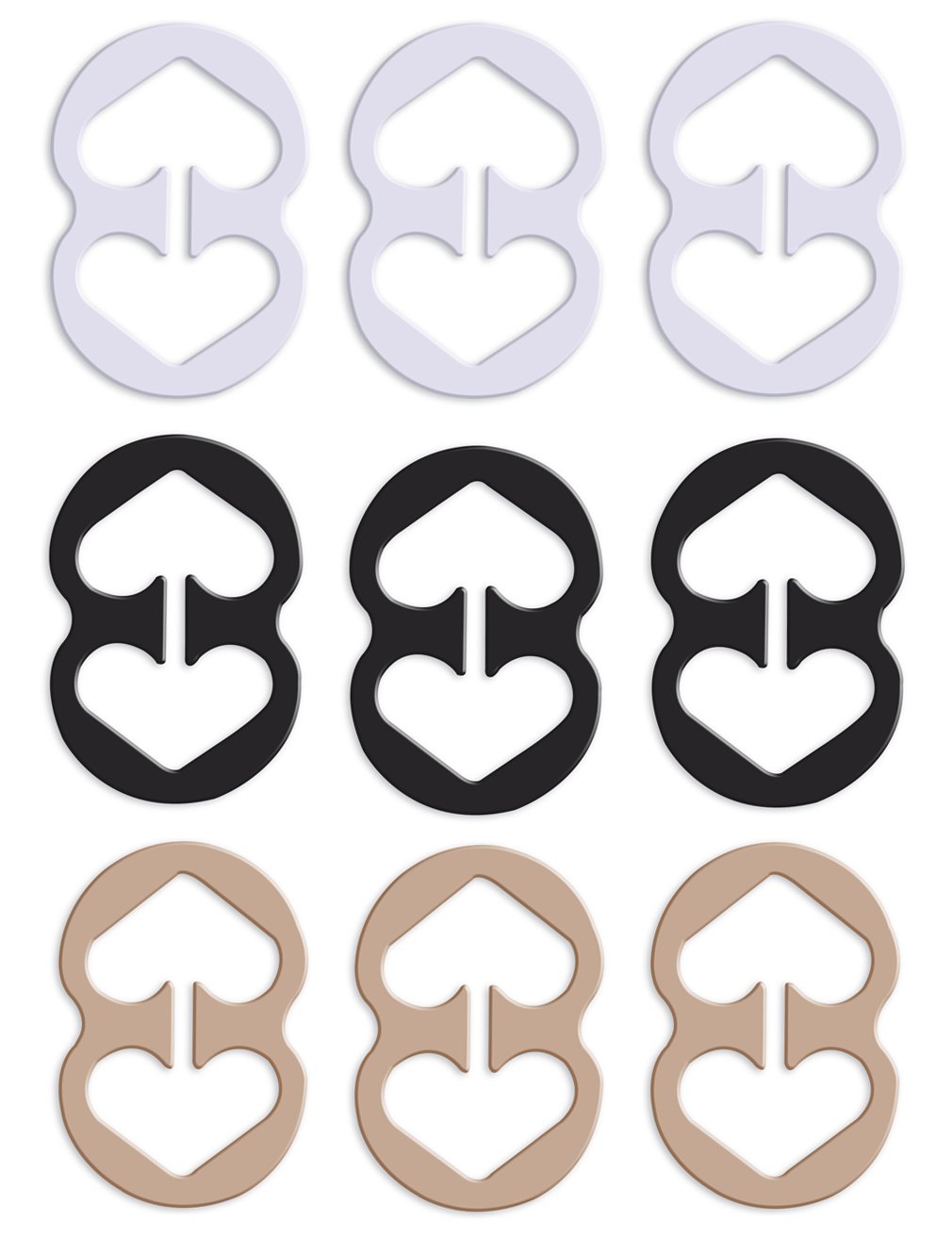 9 Piece Bra Strap Clips - Racer Back - Conceal Straps - Cleavage Control