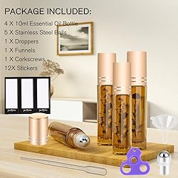 PrettyCare 4 Pack, 10 ml Essential Oil Roller
