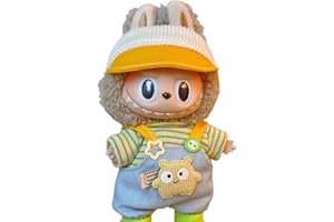 TLZN PO 17cm Doll Clothes for Labubu Doll, Outfits Costumes Compatible with Labubu Popmart Dolls Keychain Accessories (Little Gardener)