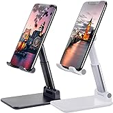 Meetuo 2 Pcs Cell Phone Stand for Desk Adjustable Desktop Phone Holder | Adjustable Angle Height, Fully Foldable&amp;Portable, Compatible with iPhone 17/16/15/14/13/12/Smartphones