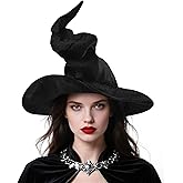 Leuceiy Halloween Witch Hat, Adult Witch Hats for Women, Large Wizard Hat Cosplay Party Costume Accessories