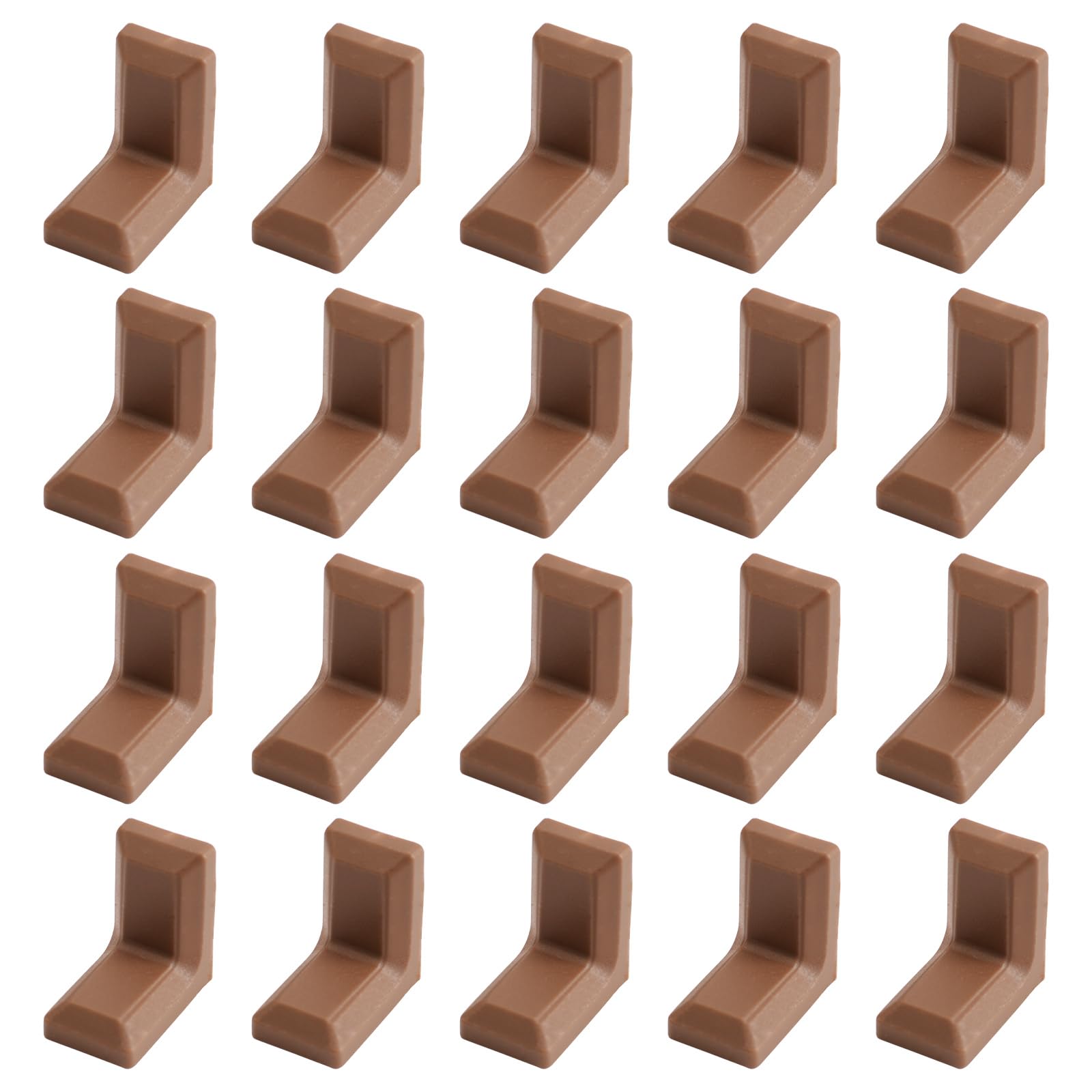 MOROBOR Angle Bracket, 40Pcs L-Shaped Steel Galvanized Corner Brace with White ABS Plastic Cover for Cupboard Wardrobe Shelf (Brown) — image 1