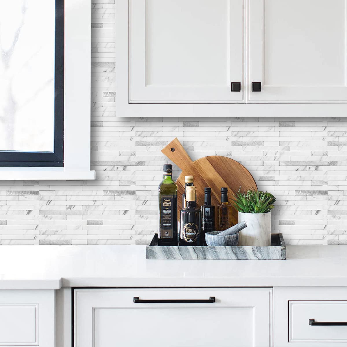 Faux Stone Backsplash