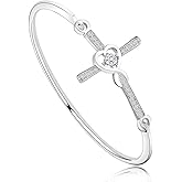 Christian Bracelet Infinity Love Heart God Cross Bracelet Cross Bangle Religious Gift for Women