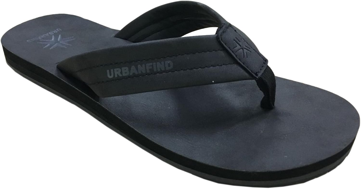 URBANFIND Men's Flip Flops Athletic Arch Support Sandals Comfortable Leather Thongs Slippers