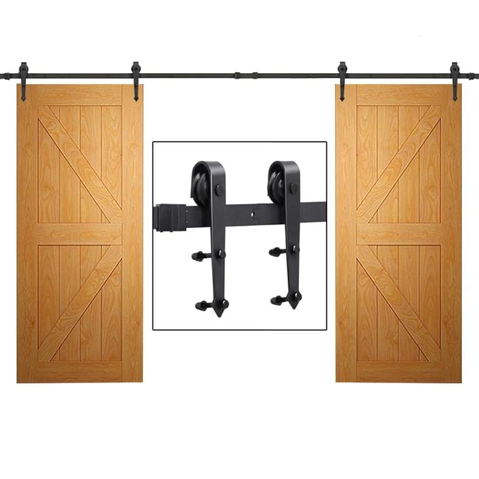 Buy Yaheetech 12FT Sliding Track Roller Retro Wood Barn Door Hardware