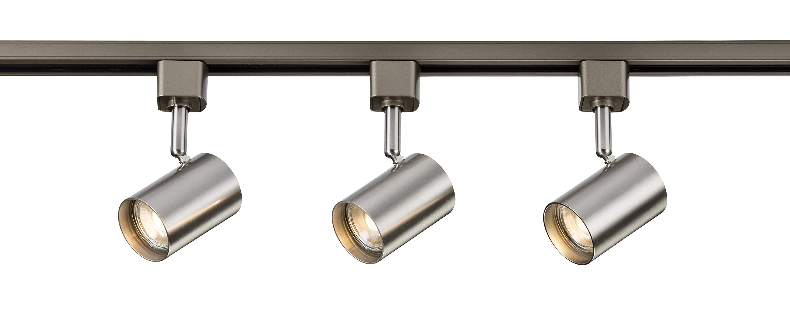 Knightsbridge 1 Metre Cylindrical Tracklight Kit in Brushed Chrome, Cylinder