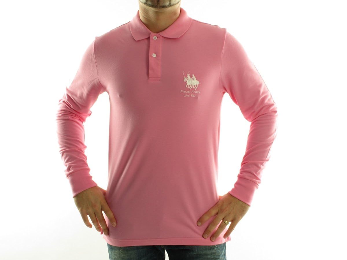 FRANK FERRY Polo de manga larga para hombre Rose Small: Amazon.es: Ropa y accesorios