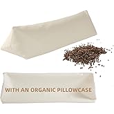 LOFE Buckwheat Pillow - Adjustable Buckwheat Neck Pillow(17x6) to Provide Firm Support, Neck Roll Pillow for Side and Back Sleepers, Bolster Pillow with Organic Pillowcase, Triangle Pillows